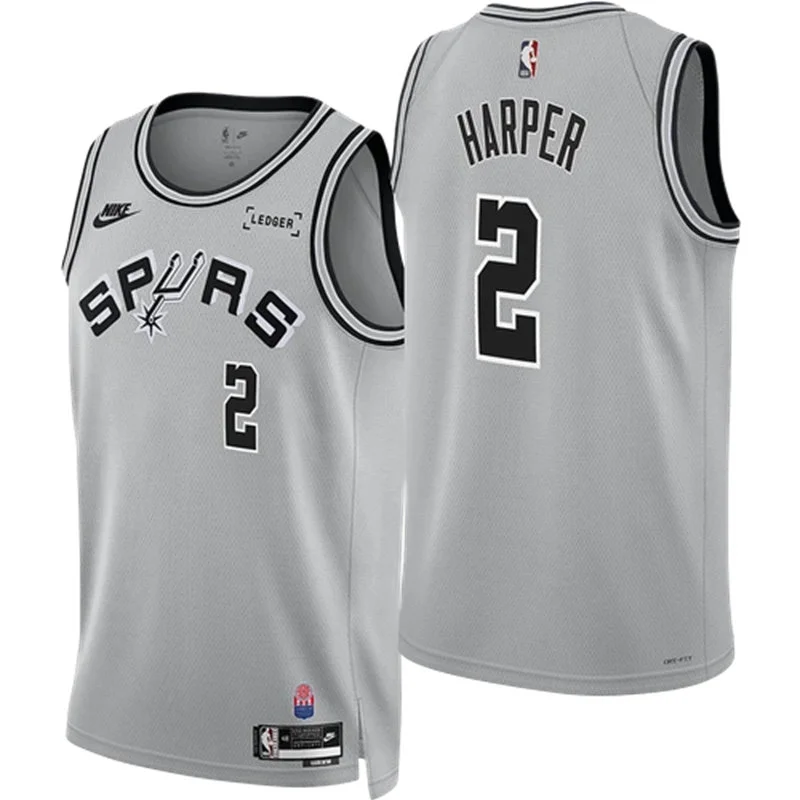 Men's San Antonio Spurs #2 Dylan Harper Silver Nike ABA-Era Classic Edition Swingman Jersey