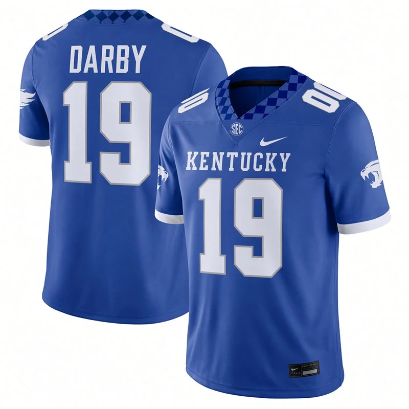 Kentucky Wildcats #19 Kenny Darby Royal Football Game Jersey