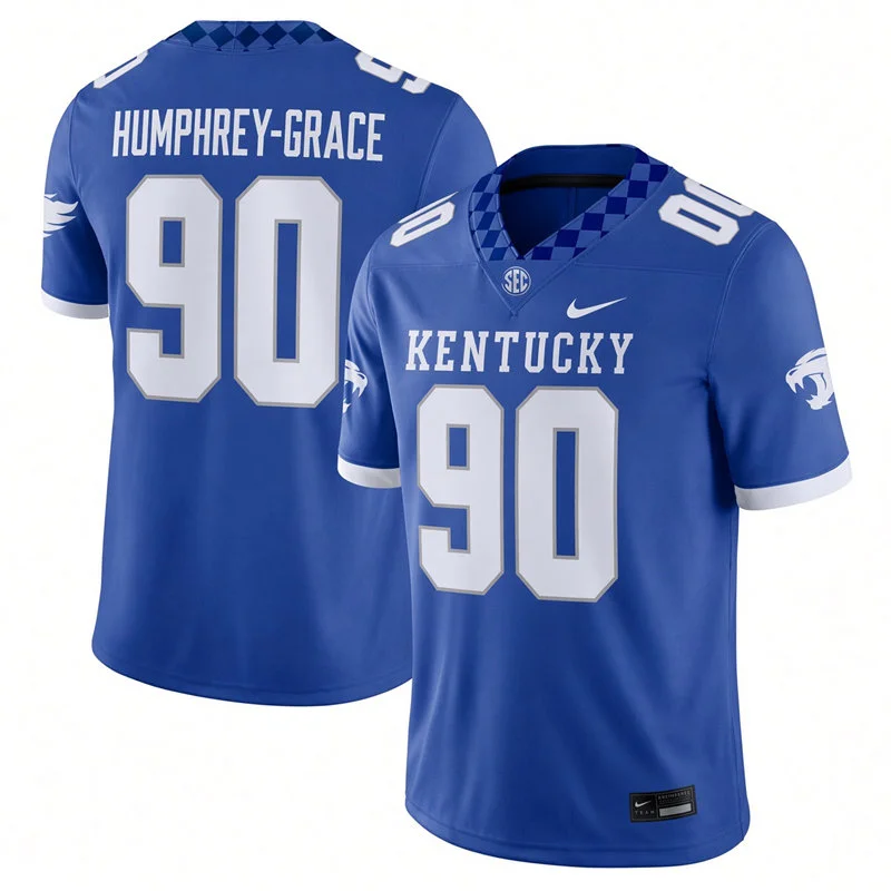 Kentucky Wildcats #90 Mi'Quise Humphrey-Grace Royal Football Game Jersey