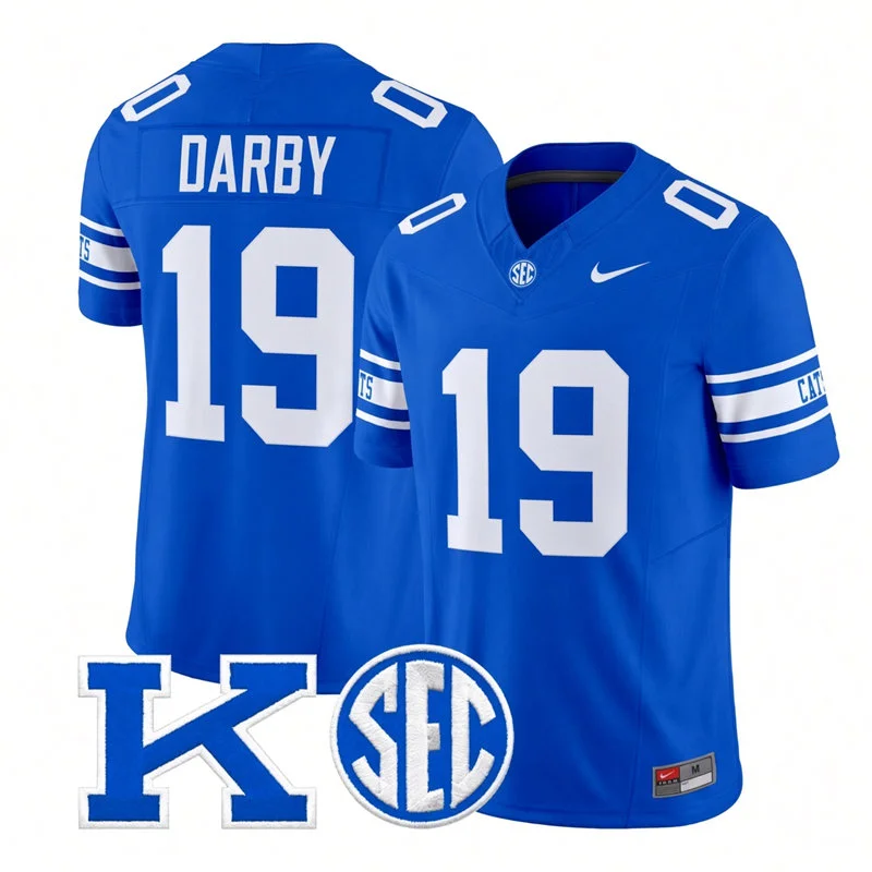 Kentucky Wildcats #19 Kenny Darby Nike Royal Power K 1980's Retro Jersey