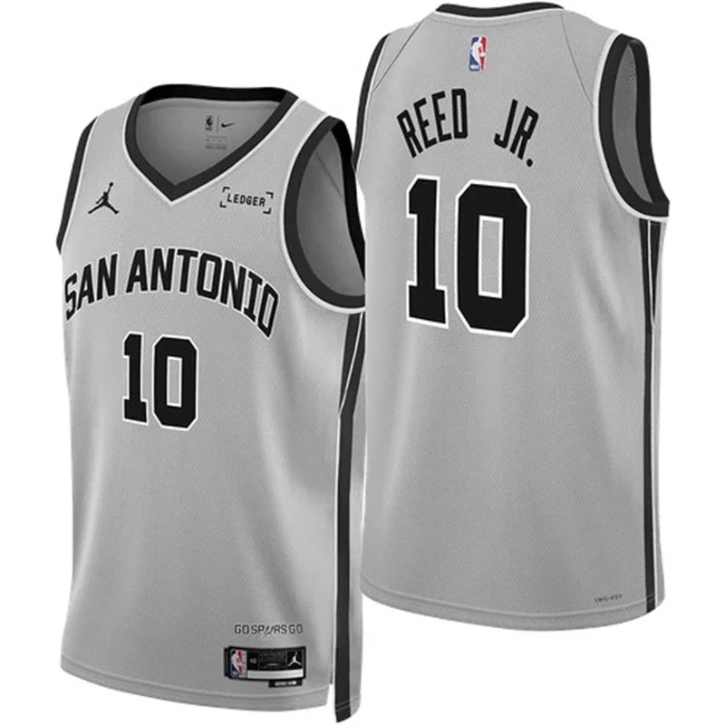 Men's San Antonio Spurs #10 Tarris Reed Jr. 2026-27 Silver Statement Edition Swingman Jersey