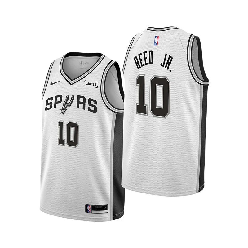 Men's San Antonio Spurs #10 Tarris Reed Jr. Nike White Association Edition Swingman Jersey
