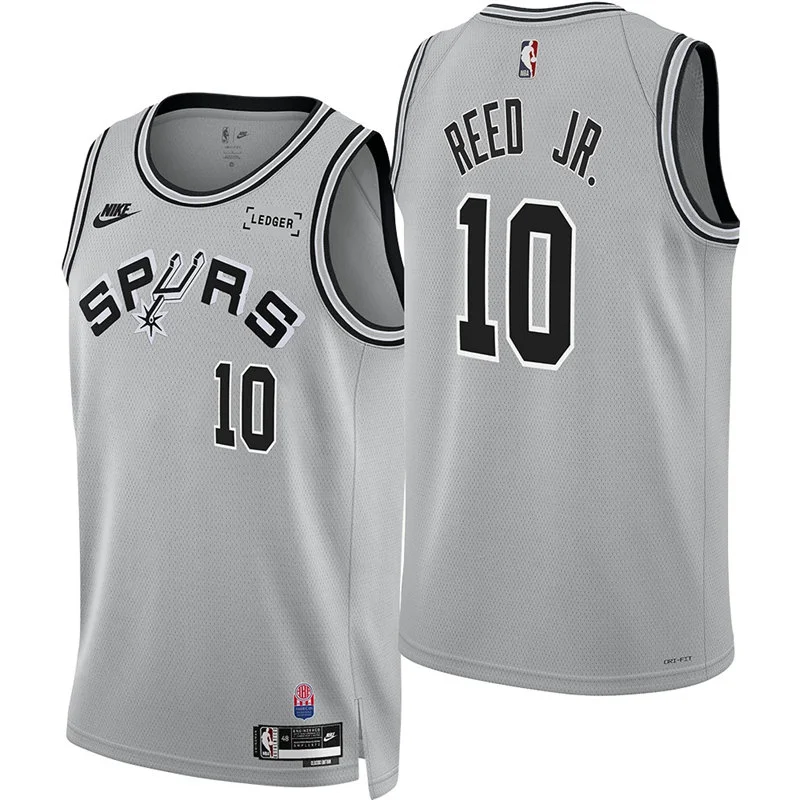 Men's San Antonio Spurs #10 Tarris Reed Jr. Silver Nike ABA-Era Classic Edition Swingman Jersey