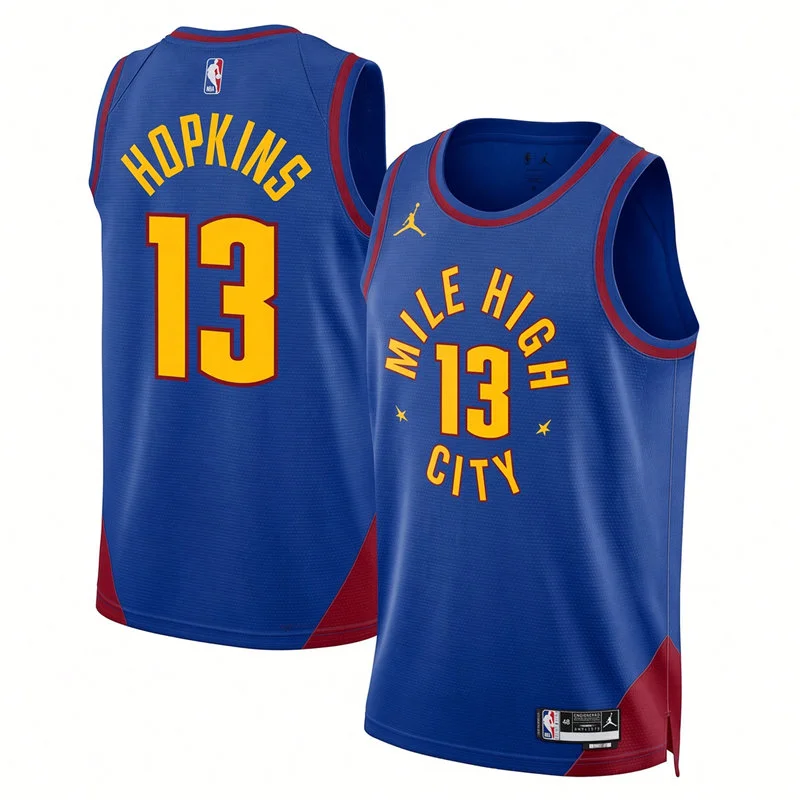 Mens Denver Nuggets #13 Bryce Hopkins Blue Statement Edition Swingman Jersey