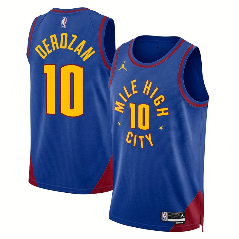 Mens Denver Nuggets #10 DeMar DeRozan Blue Statement Edition Swingman Jersey