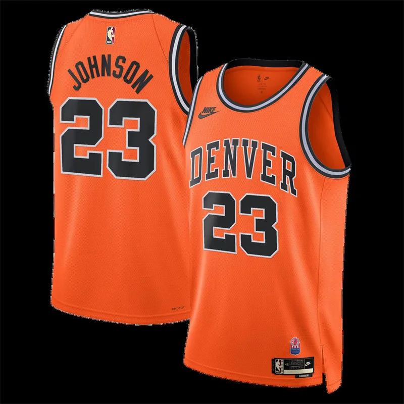Mens Denver Nuggets #23 Cameron Johnson Orange ABA-Era Classic Edition Swingman Jersey