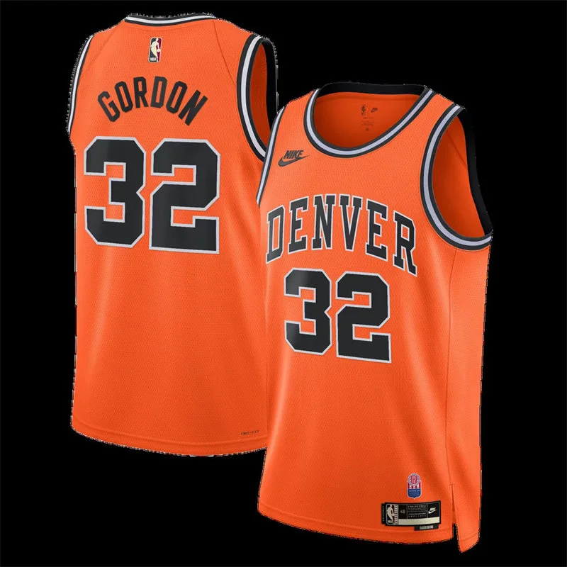 Mens Denver Nuggets #32 Aaron Gordon Orange ABA-Era Classic Edition Swingman Jersey