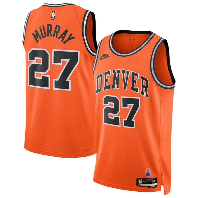 Mens Denver Nuggets #27 Jamal Murray Orange ABA-Era Classic Edition Swingman Jersey