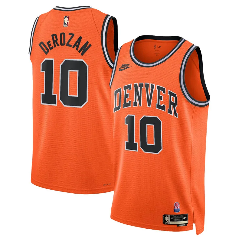 Mens Denver Nuggets #10 DeMar DeRozan Orange ABA-Era Classic Edition Swingman Jersey