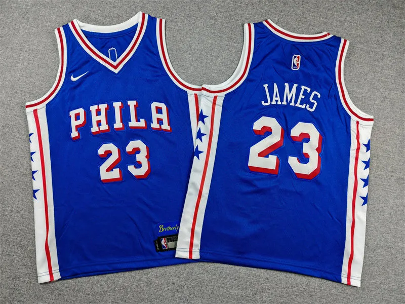 Youth Philadelphia 76ers #23 LeBron James Nike Blue Icon Edition Swingman Jersey
