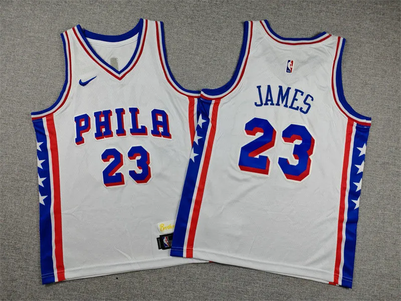 Youth Philadelphia 76ers #23 LeBron James Nike White Association Edition Swingman Jersey