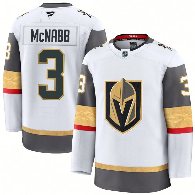 Mens Vegas Golden Knights #3 Brayden McNabb Fanatics Away White Premium Jersey