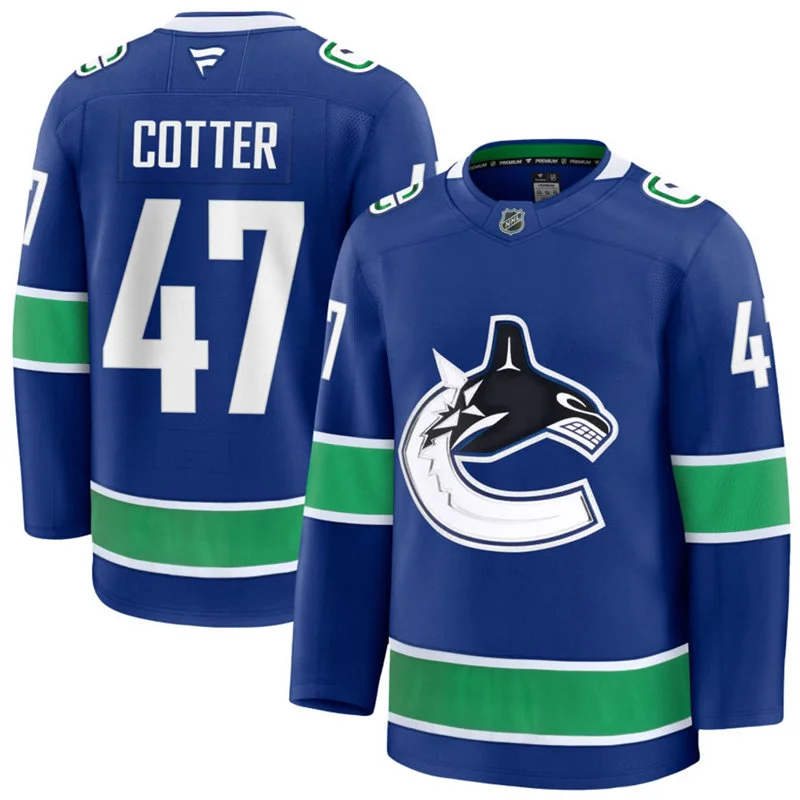 Men's Vancouver Canucks #47 Paul Cotter Fanatics Home Blue Premium Jersey