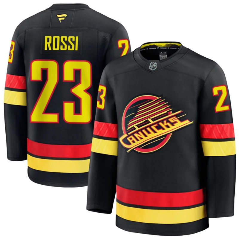 Men's Vancouver Canucks #23 Marco Rossi Fanatics Black Alternate Premium Jersey