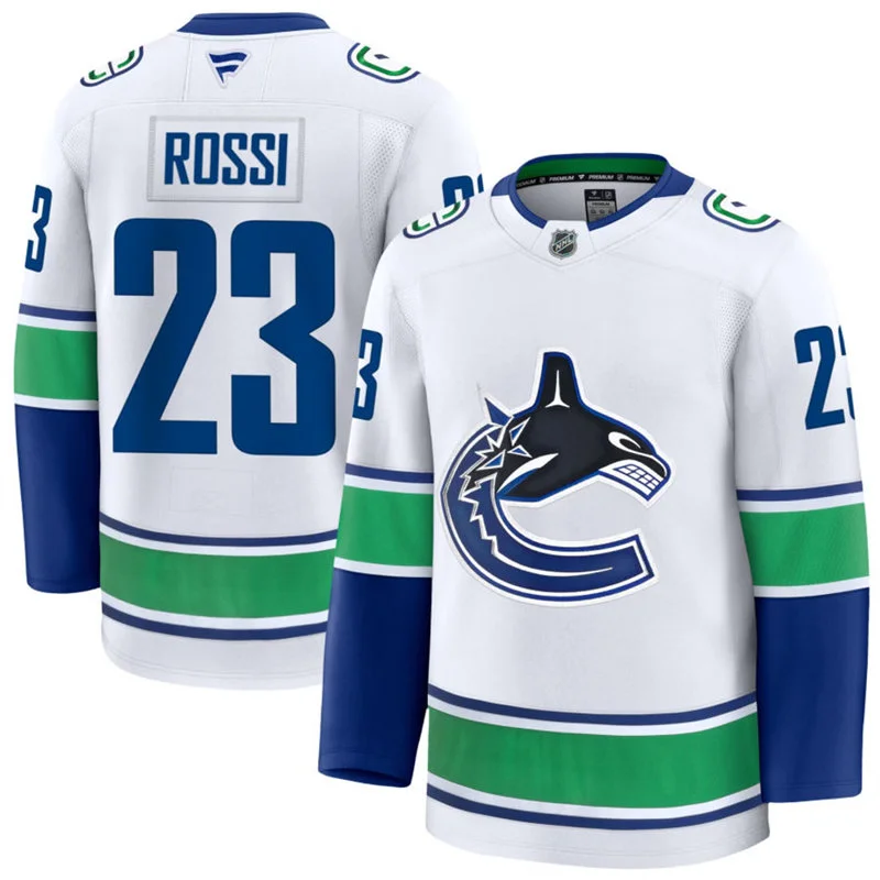 Men's Vancouver Canucks #23 Marco Rossi Fanatics Away White Premium Jersey
