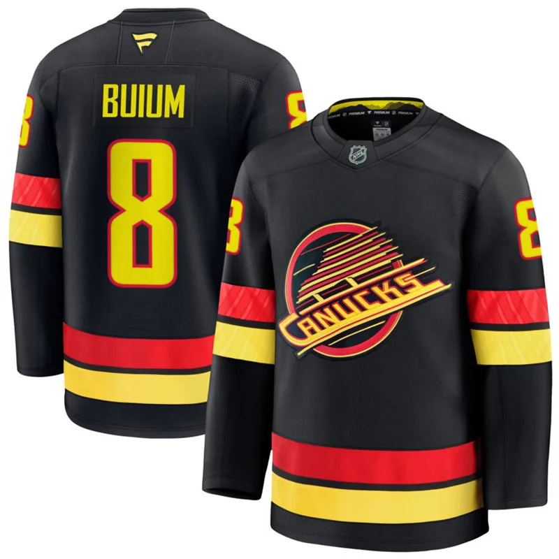Men's Vancouver Canucks #8 Zeev Buium Fanatics Black Alternate Premium Jersey