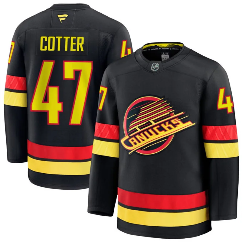 Men's Vancouver Canucks #47 Paul Cotter Fanatics Black Alternate Premium Jersey