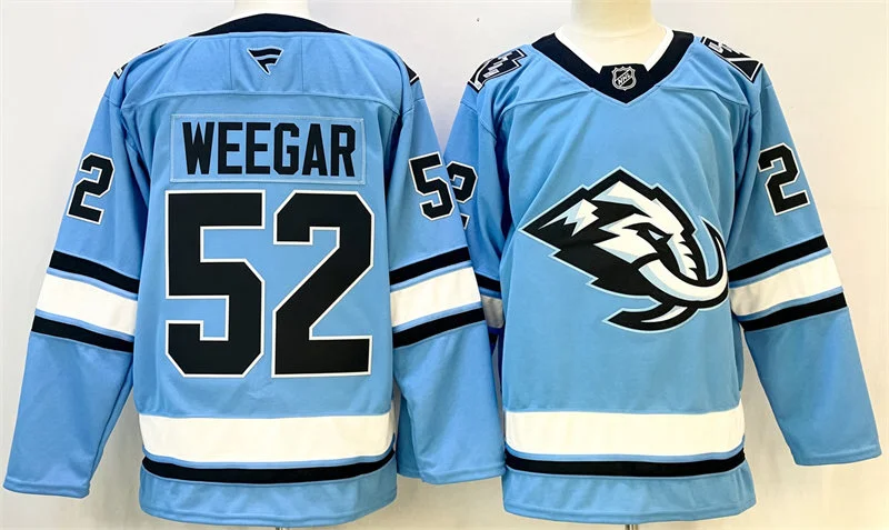 Mens Utah Mammoth #52 MacKenzie Weegar Fanatics Blue Alternate Premium Jersey