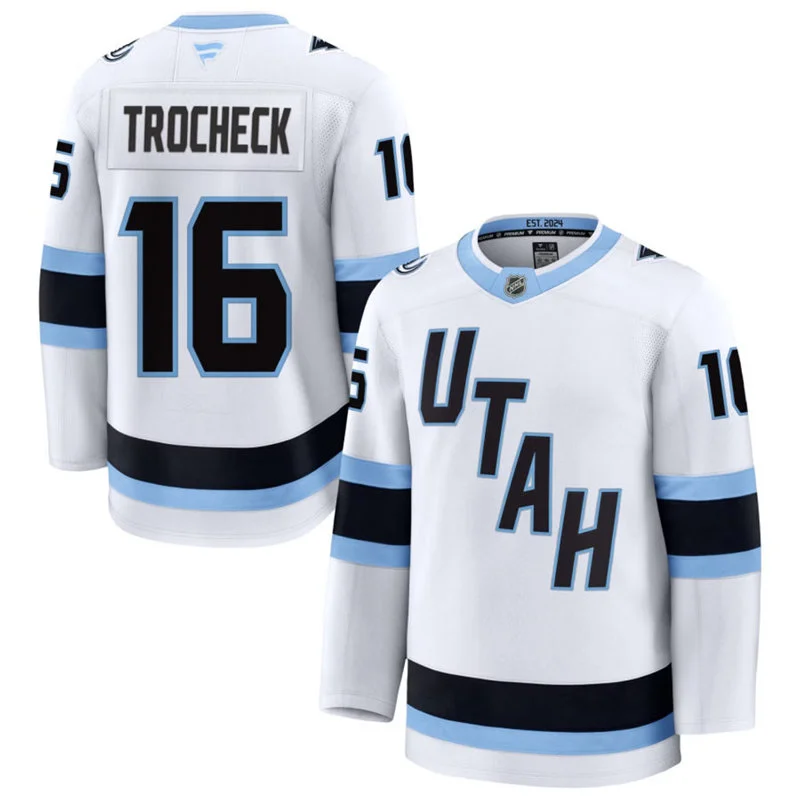Mens Utah Mammoth #16 Vincent Trocheck Fanatics Away White Premium Jersey