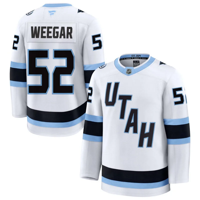 Mens Utah Mammoth #52 MacKenzie Weegar Fanatics Away White Premium Jersey