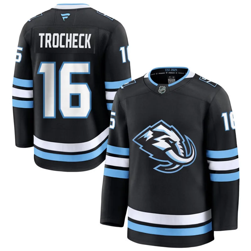 Mens Utah Mammoth #16 Vincent Trocheck Fanatics Home Black Premium Jersey