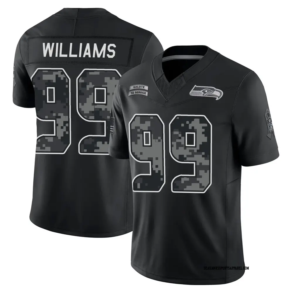 Men's Seattle Seahawks #99 Leonard Williams Black 2026 Salute to Service Limited Jersey