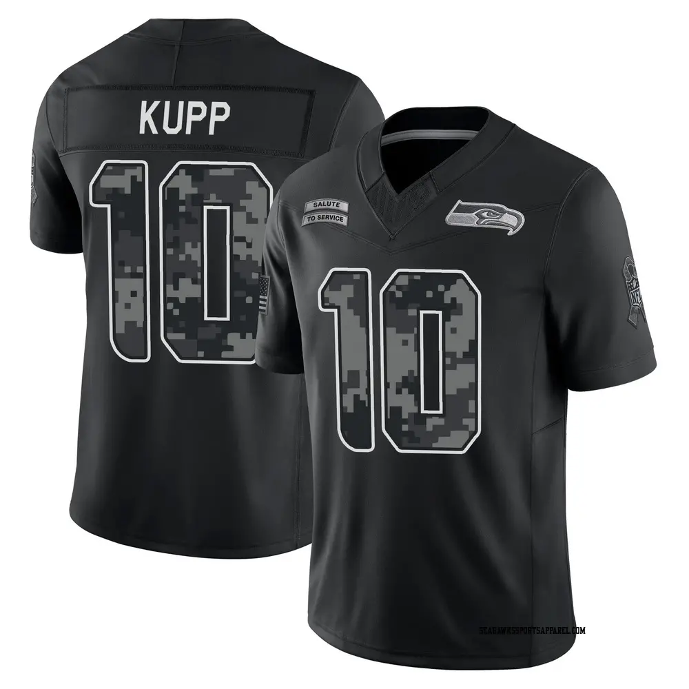 Men's Seattle Seahawks #10 Cooper Kupp Black 2026 Salute to Service Limited Jersey