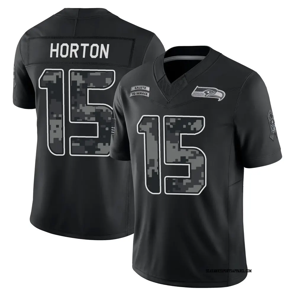 Men's Seattle Seahawks #15 Tory Horton Black 2026 Salute to Service Limited Jersey
