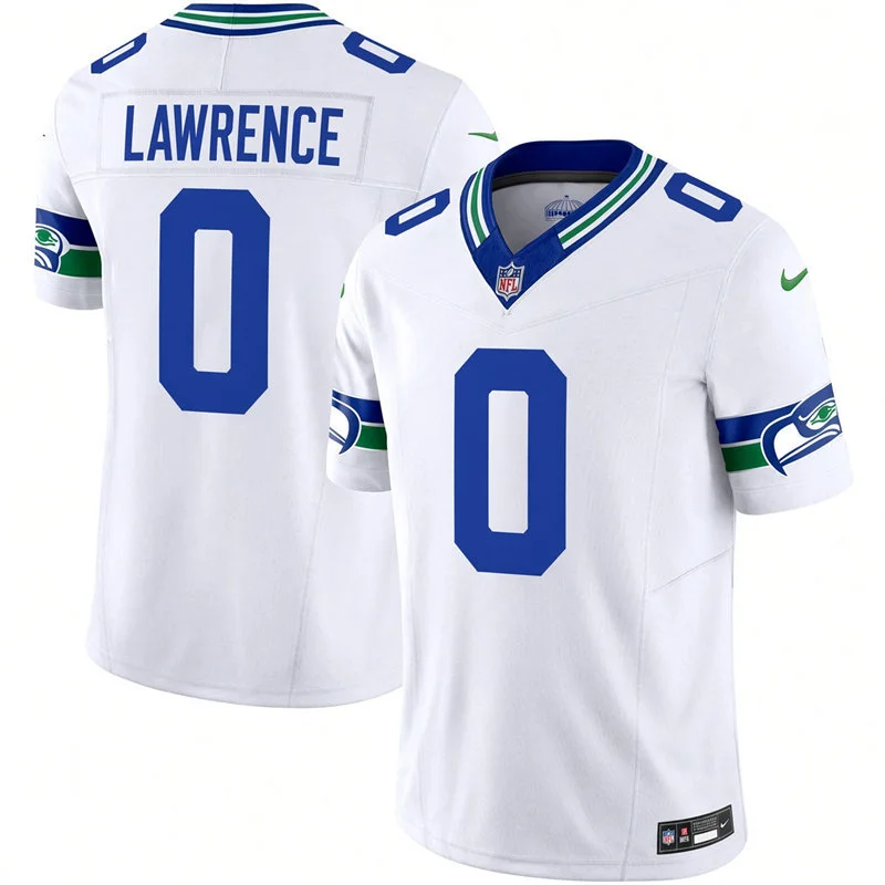 Men's Seattle Seahawks #0 DeMarcus Lawrence Nike White Throwback F.U.S.E. Limited Jersey