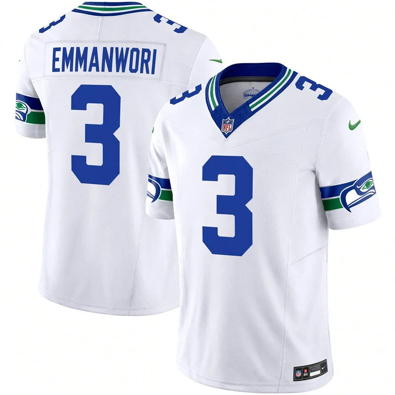 Men's Seattle Seahawks #3 Nick Emmanwori Nike White Throwback F.U.S.E. Limited Jersey