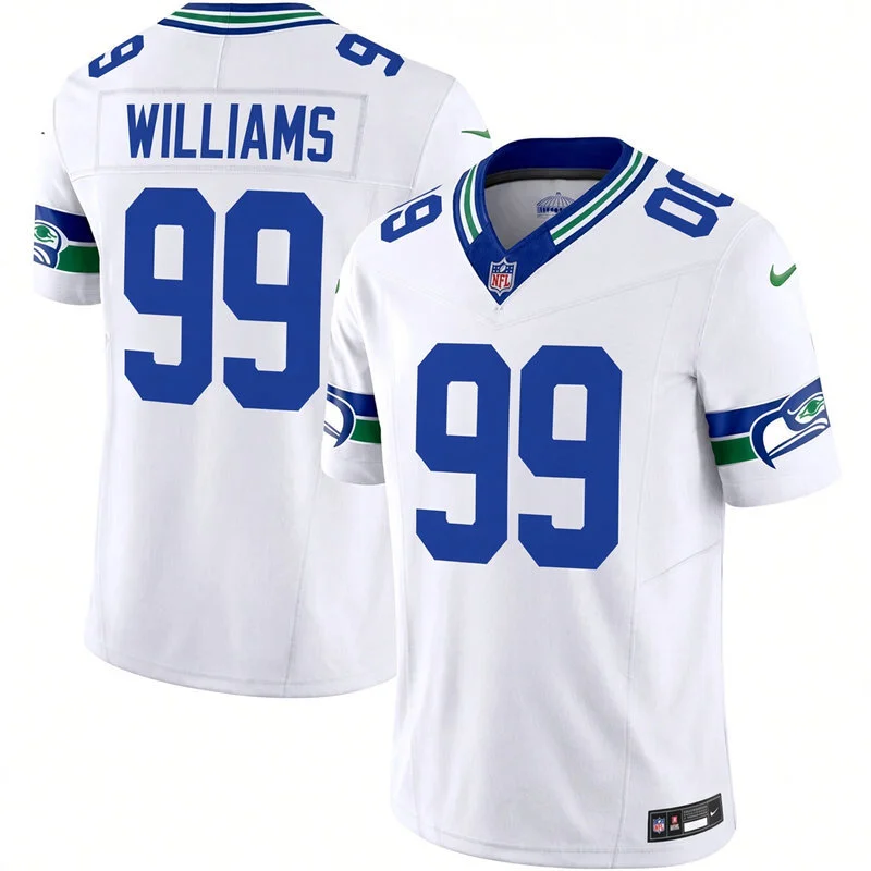 Men's Seattle Seahawks #99 Leonard Williams Nike White Throwback F.U.S.E. Limited Jersey