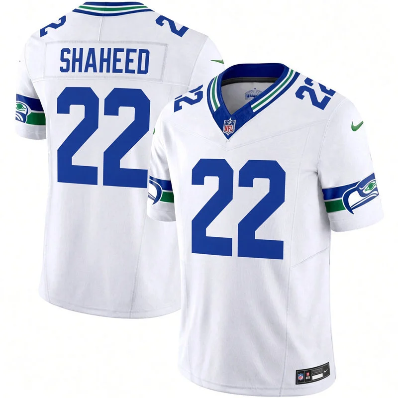 Men's Seattle Seahawks #22 Rashid Shaheed Nike White Throwback F.U.S.E. Limited Jersey