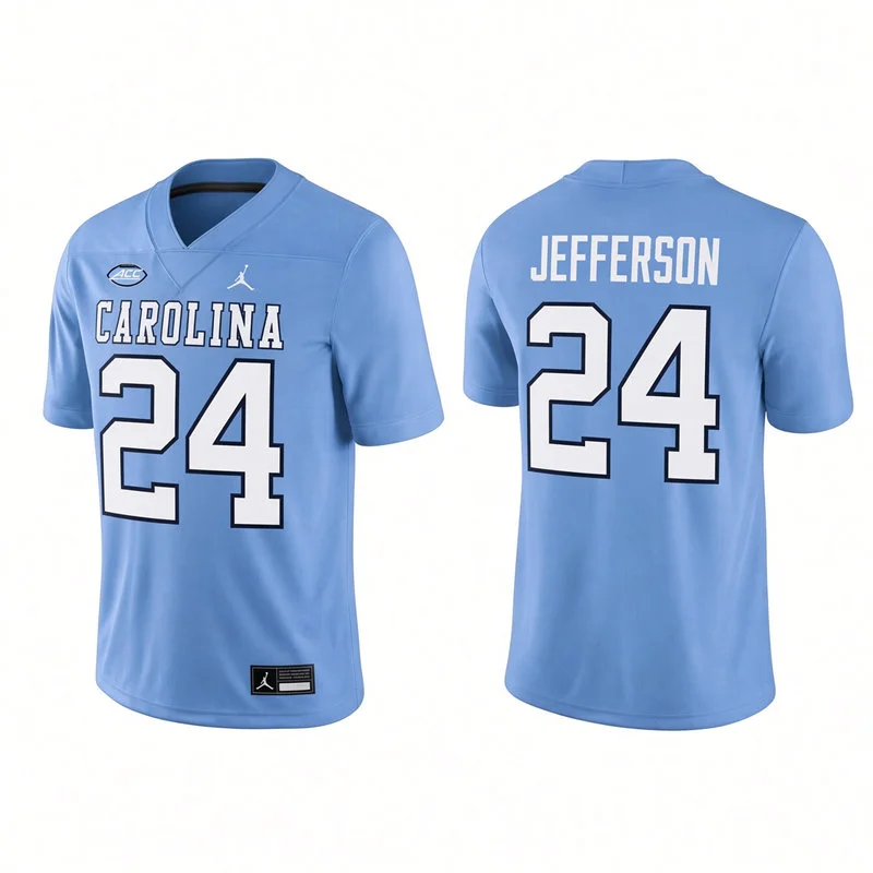 North Carolina Tar Heels #24 Jaden Jefferson Blue 1980 ACC Football championship Retro Jersey