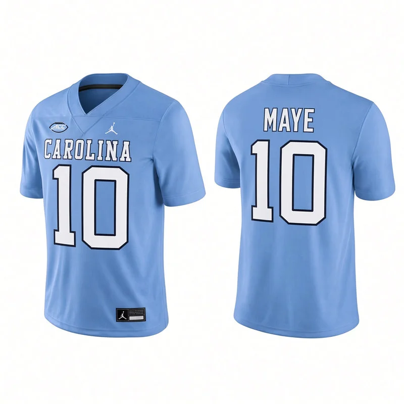 North Carolina Tar Heels #10 Drake Maye Blue 1980 ACC Football championship Retro Jersey