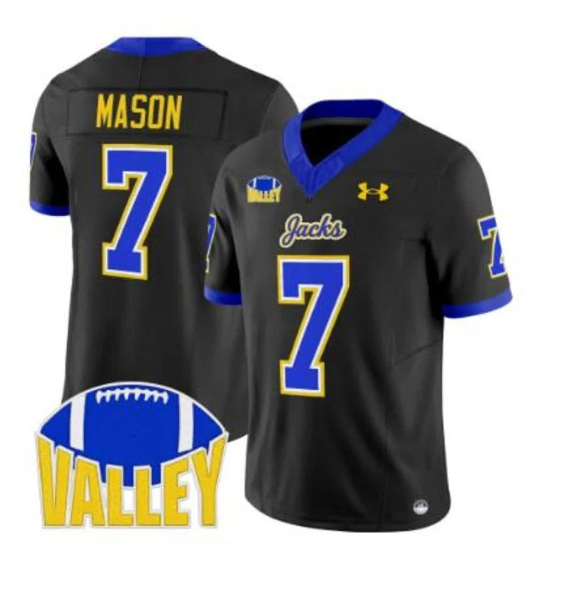 South Dakota State Jackrabbits #7 Chase Mason 2026 Black Football Game Jersey