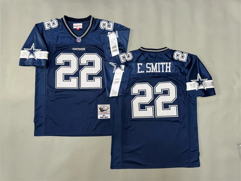 Mens Dallas Cowboys #22 Emmitt Smith 1994 Navy Throwback Jersey