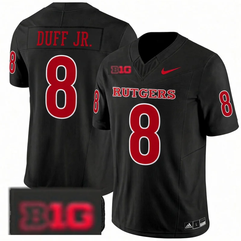 Rutgers Scarlet Knights #8 KJ Duff Jr. 2026 Black Football Game Jersey