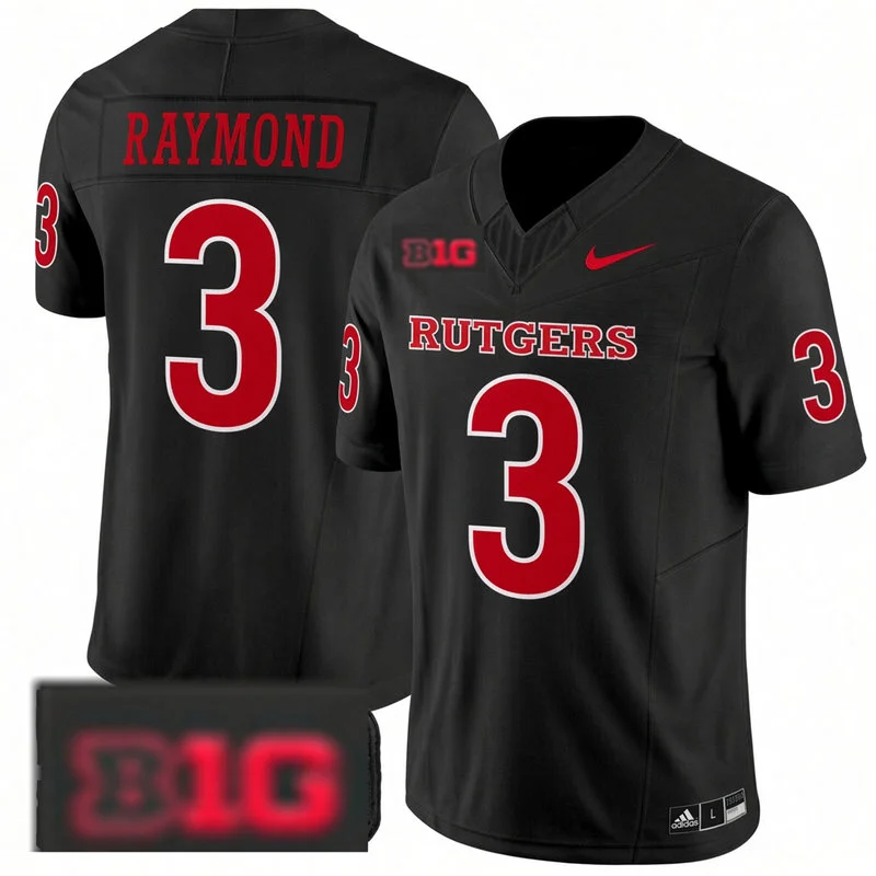 Rutgers Scarlet Knights #3 Antwan Raymond 2026 Black Football Game Jersey
