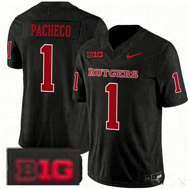 Rutgers Scarlet Knights #1 Isiah Pacheco Nike Black Football Game Jersey