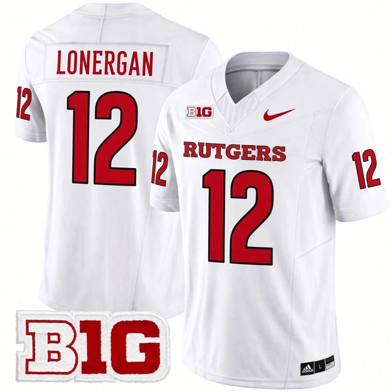 Rutgers Scarlet Knights #12 Dylan Lonergan 2026 White Football Game Jersey
