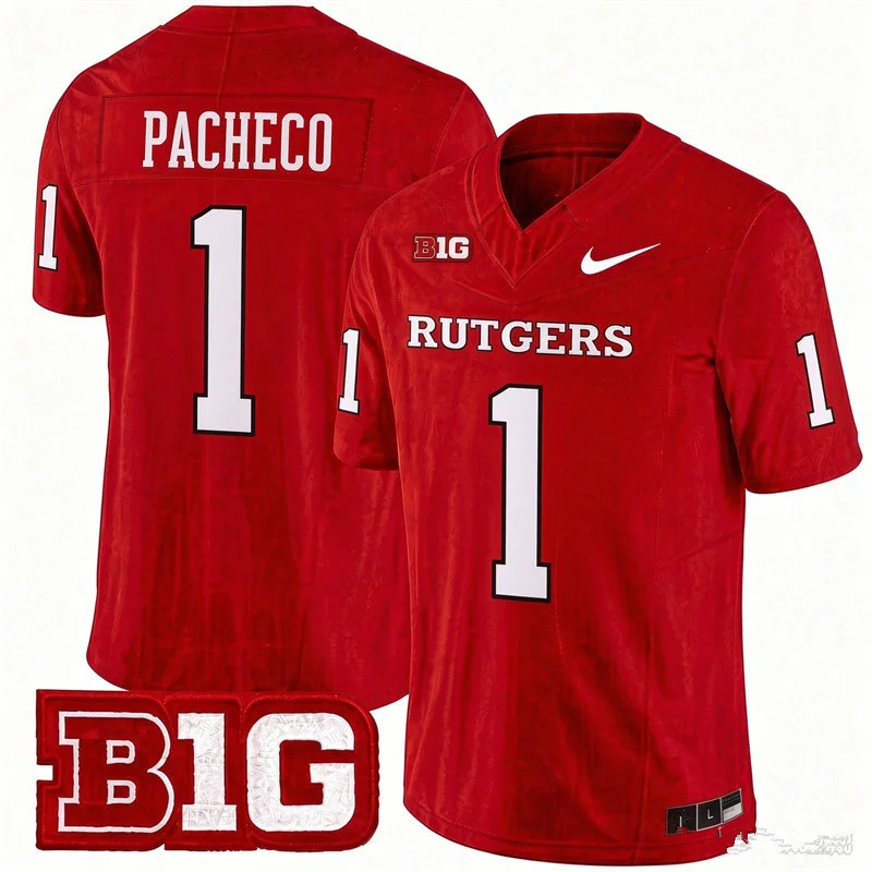 Rutgers Scarlet Knights #1 Isiah Pacheco Nike Scarlet Football Game Jersey