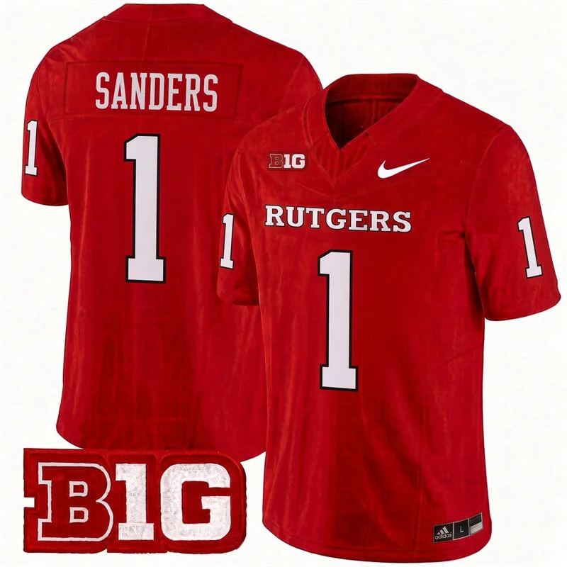 Rutgers Scarlet Knights #1 Kaj Sanders 2026 Scarlet Football Game Jersey