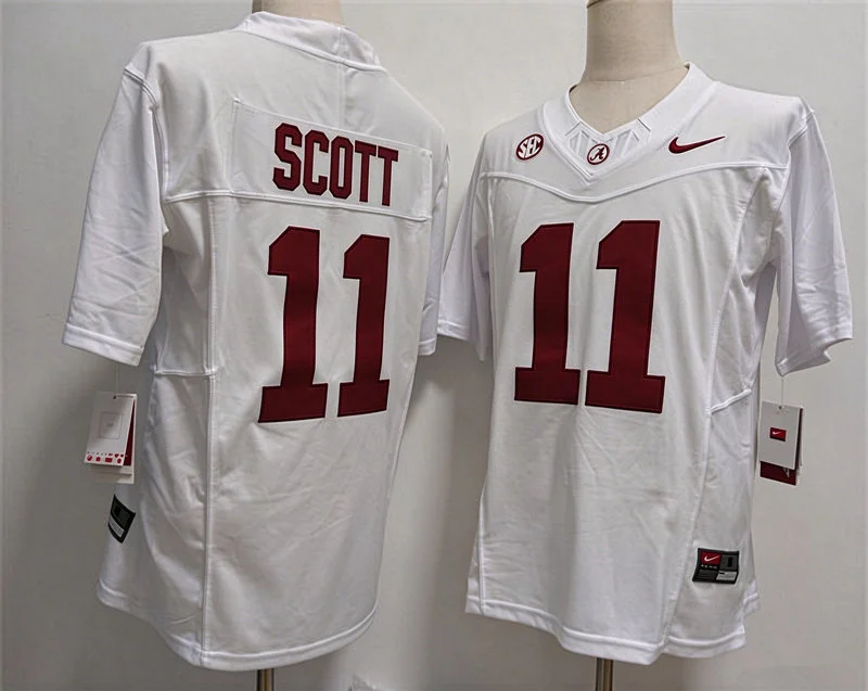 Alabama Crimson Tide #11 Rico Scott White Football F.U.S.E. Limited Jersey