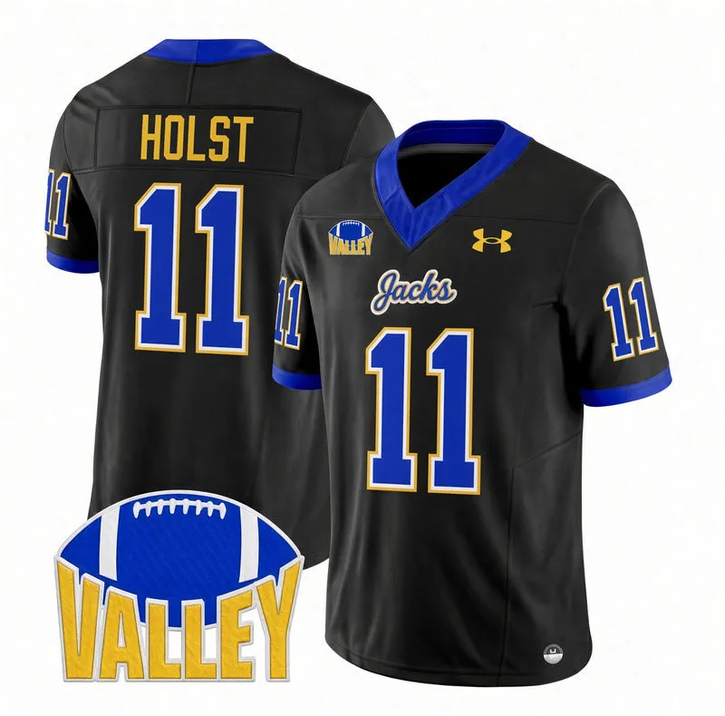 South Dakota State Jackrabbits #11 Josh Holst 2026 Black Football Game Jersey