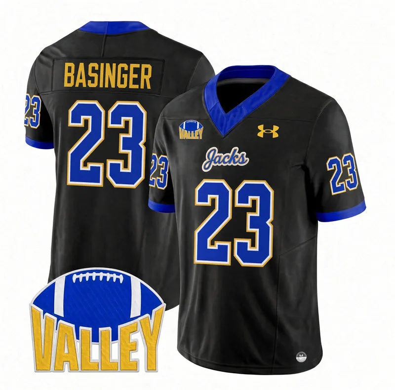 South Dakota State Jackrabbits #23 James Basinger 2026 Black Football Game Jersey
