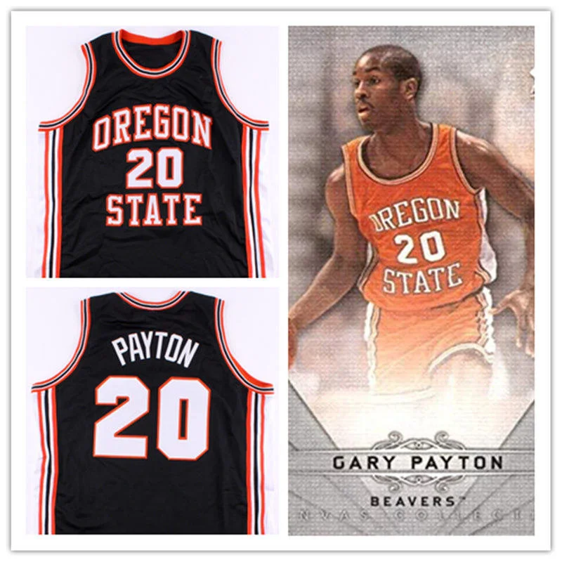 Oregon State Beavers #20 Gary Payton Black 1989 Retro Basketball  Jersey