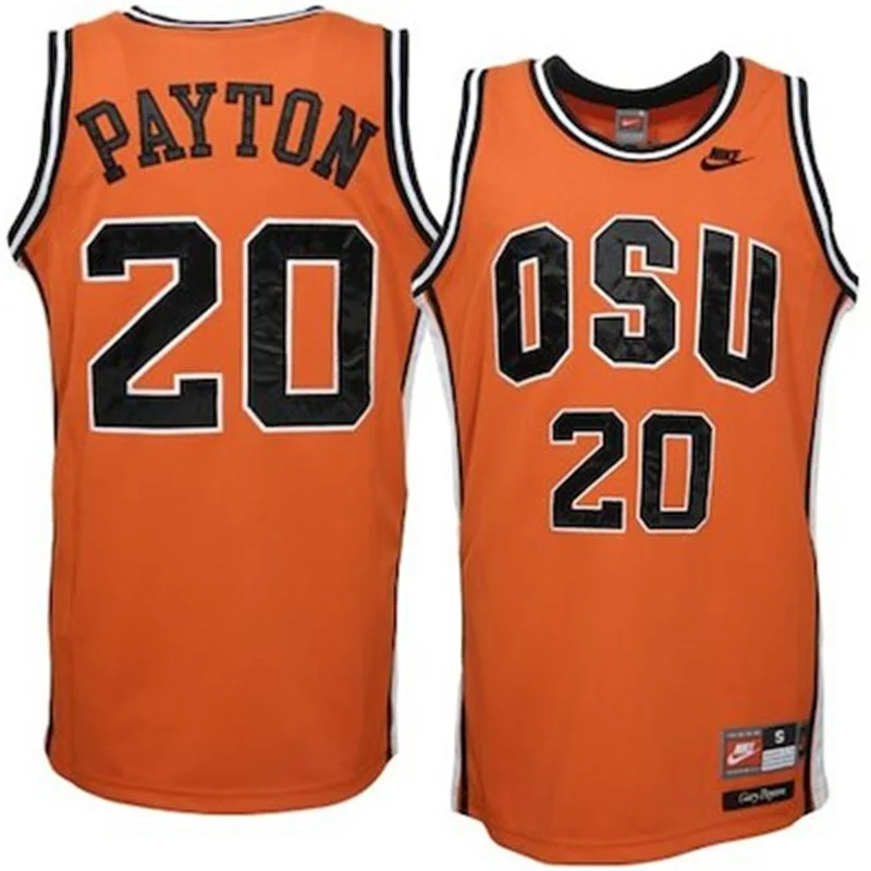 Oregon State Beavers #20 Gary Payton Nike 1989 Orange OSU Basketball Retro Jersey