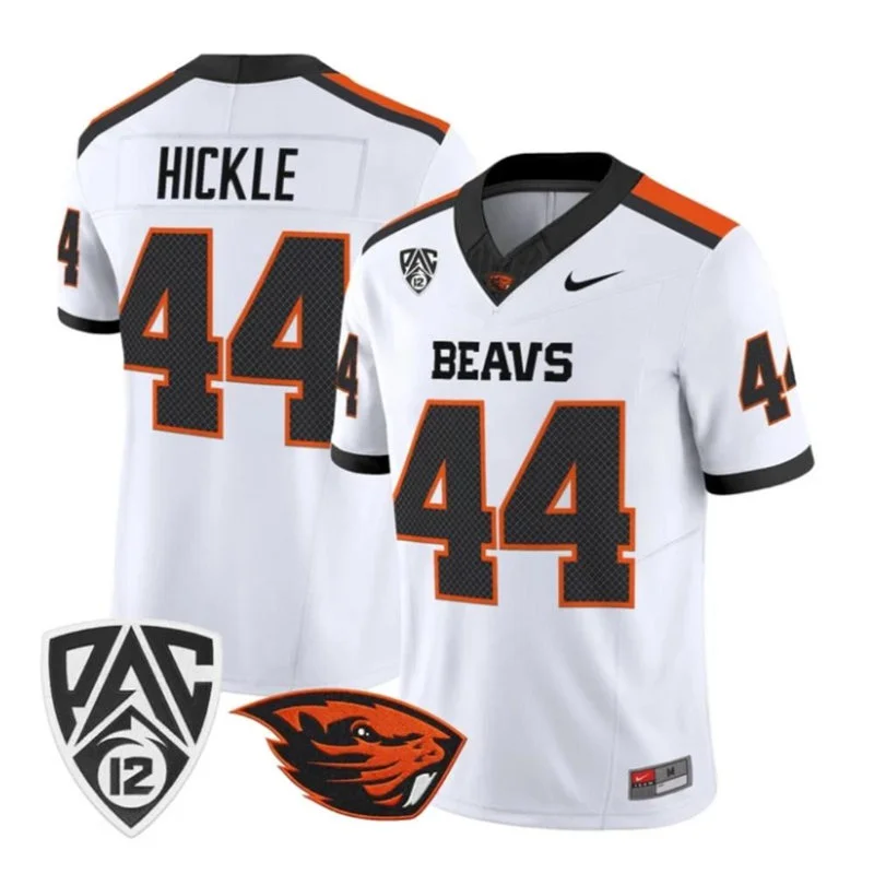 Oregon State Beavers #44 Takari Hickle White Football Game Jersey