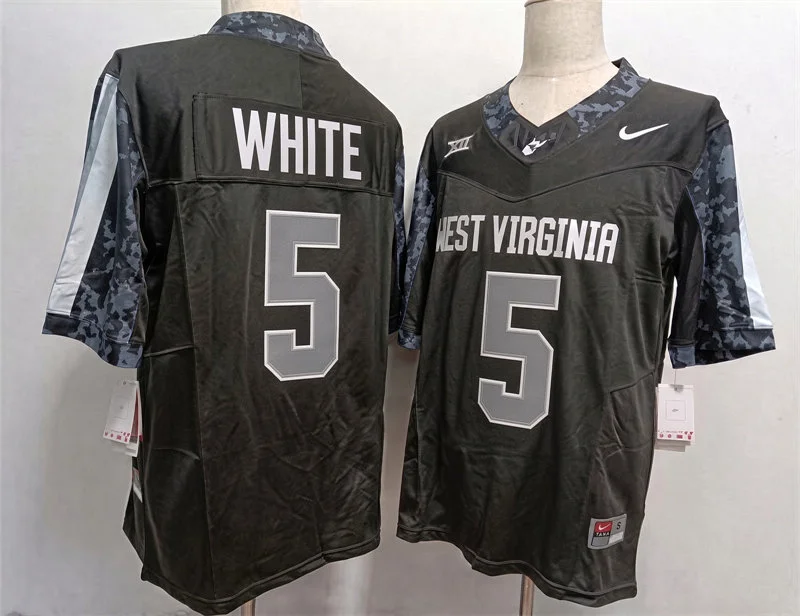 West Virginia Mountaineers #5 Pat White Black Alternate Football Game Jersey West Virginia Mountaineers #5 Pat White Black Alternate Football Game Jersey