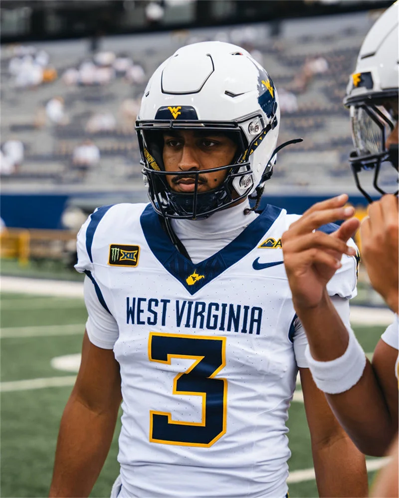 West Virginia Mountaineers #3 Michael Hawkins Jr. White Football Game Jersey